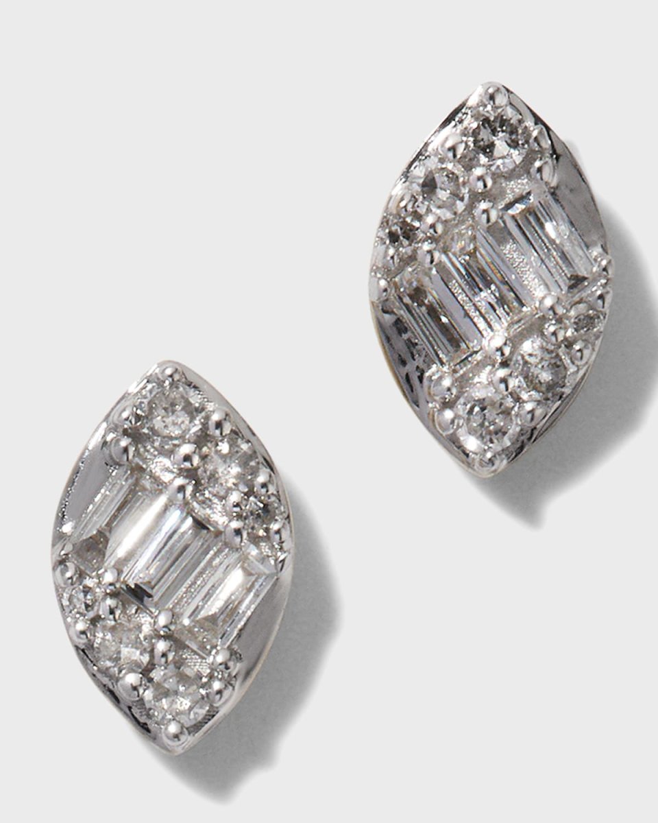 Diamond Petal Stud Earrings
